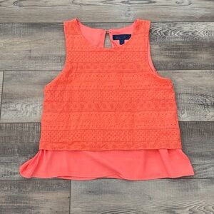 Blue Rain Coral Embroidered Sleeveless Top